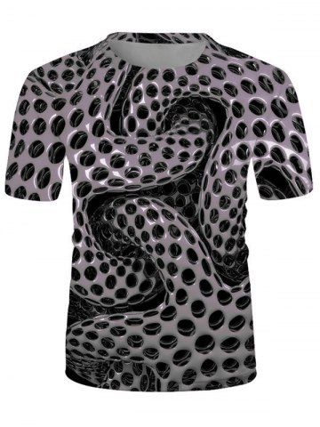 

3D Printed Short Sleeve T Shirt, Multi
