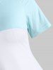 Plus Size High Low Colorblock T Shirt -  