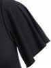 Plus Size Glitter Trim Keyhole High Low Dress -  
