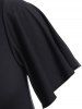 Robe Haute-Basse Pailletée Grande Taille avec Trou de Serrure - Noir 1X