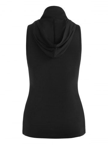 

Plus Size Halloween Mask Skeleton Print Tank Top, Black