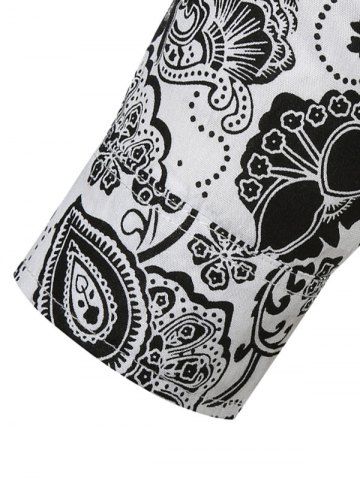 

Flower Print Vintage Button Up Shirt, White