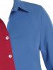 Chemise en Blocs de Couleurs à Manches Roulées de Grande Taille - Multi 4X