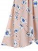 Robe Ligne A à Bretelle à Imprimé Fleurie à Volants - Rose  3XL