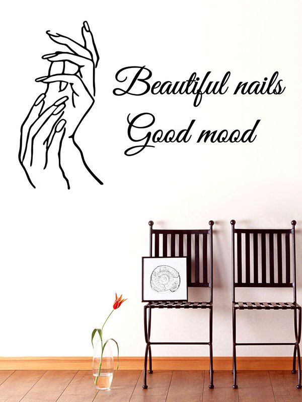 

Beautiful Nails Good Mood Pattern Wall Sticker, Black