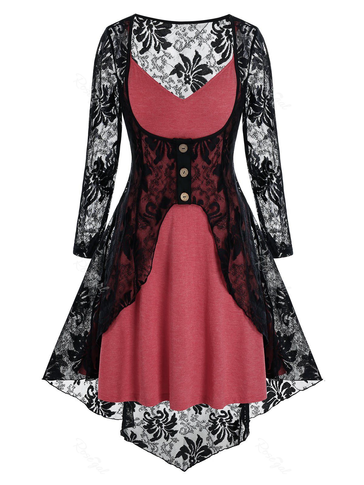 red lace blouse plus size