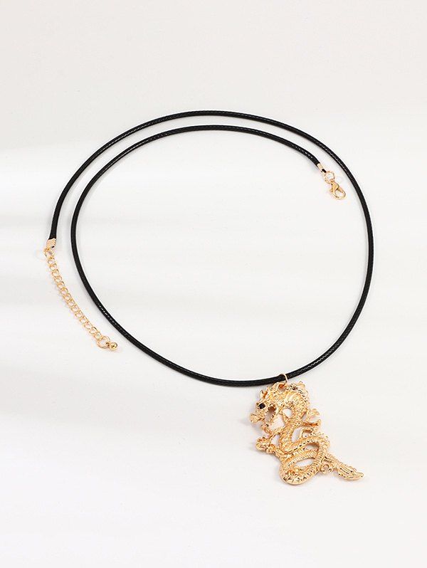 

Chinese Dragon Pendant Necklace, Golden