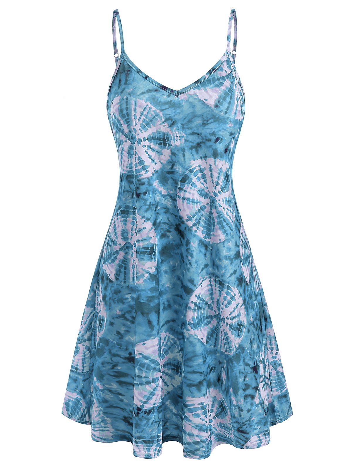 

Tie Dye Casual Tank Dress, Deep green