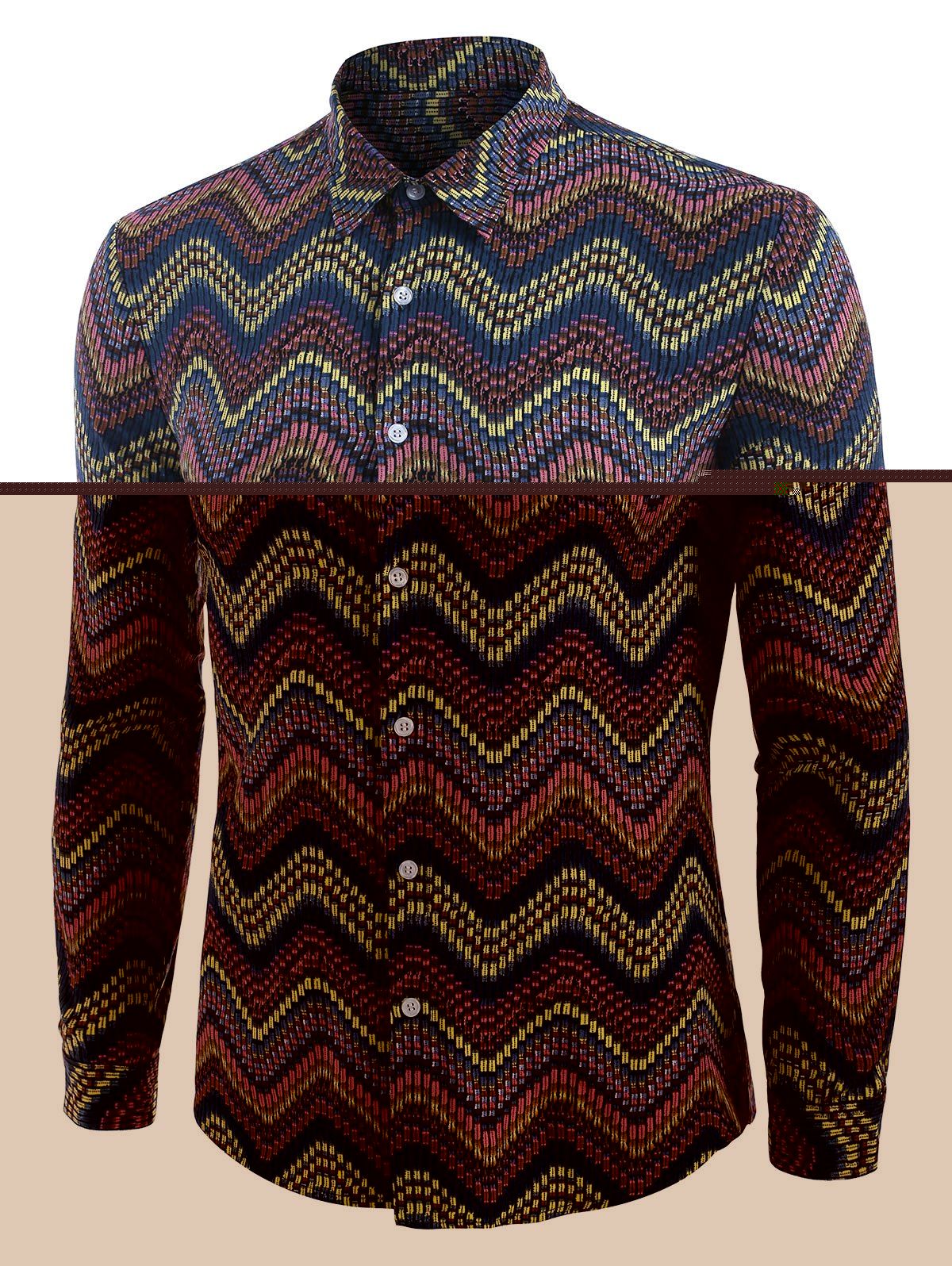 Unique Tribal Zigzag Print Long Sleeve Shirt  