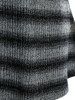Plus Size Turtleneck Marled Striped Baseball Tunic Sweater -  