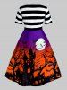 Plus Size Halloween Printed Vintage Pin Up Dress -  