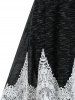 Plus Size Marled Lace Panel Midi Dress -  