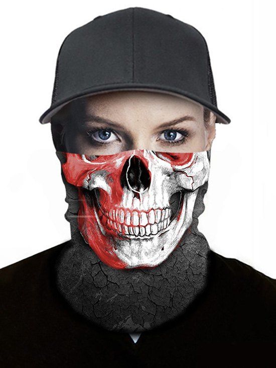 

Outdoor Skull Elastic Seamless Round Scarf, Black