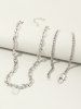 2Pcs Lock Pendant Chain Necklace Set -  