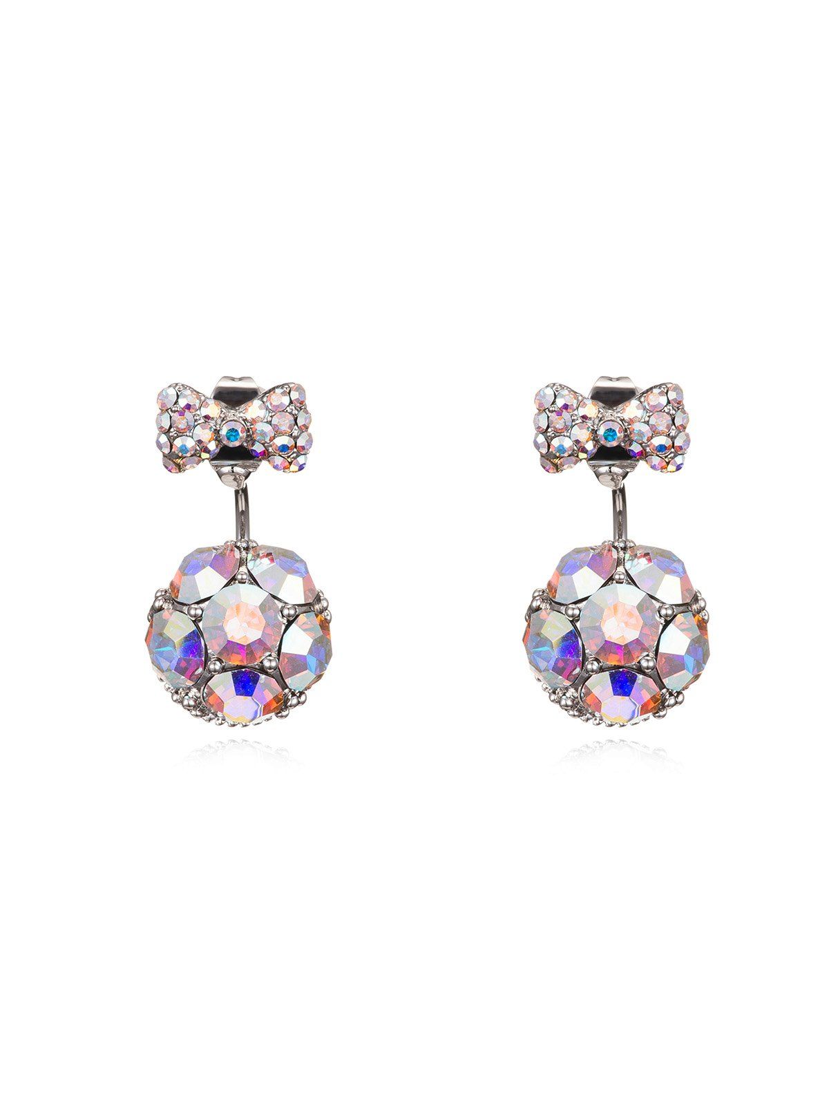 

Bowknot Two Ways To Wear Rhinestone Stud Earrings, Multi-a