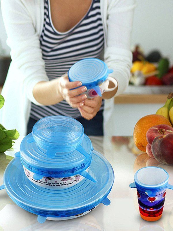 6 Pcs Silicone Fruits Seal Covers Stretch Bowl Covers [33 OFF] Rosegal