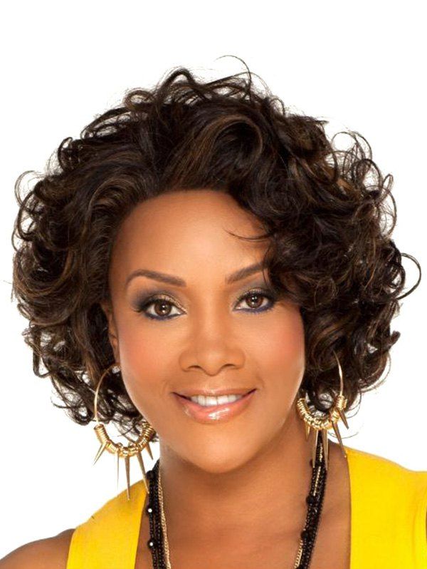 

Short Curly Heat Resistant Fiber Synthetic Wig, Brown bear