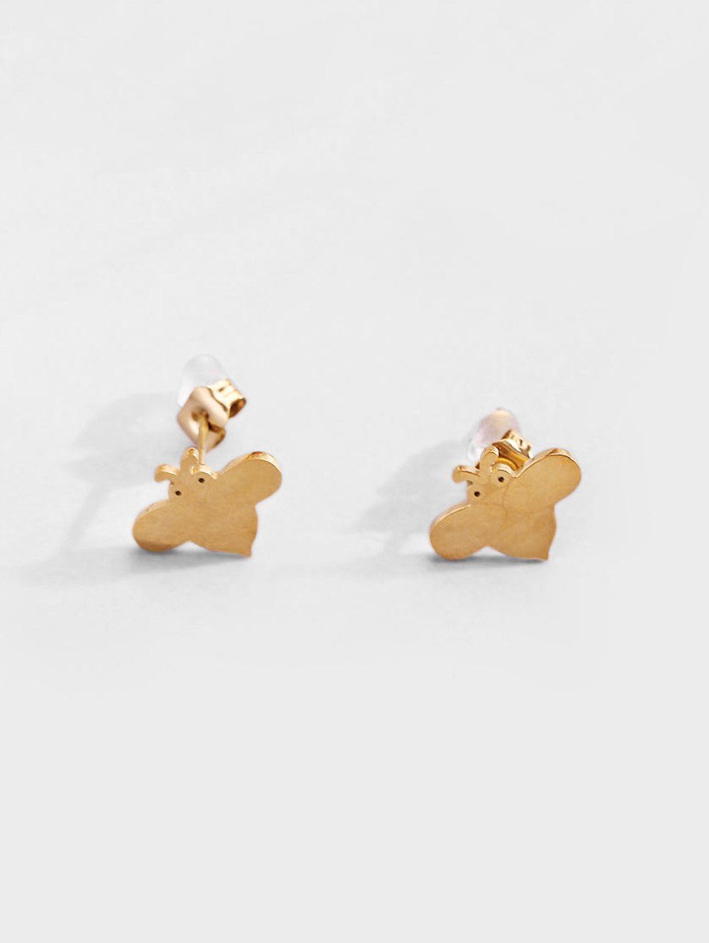 

18K Gold Plated Stainless Steel Bee Stud Earrings, Golden