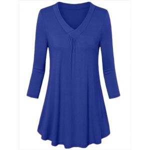 

Plus Size Basic Tunic T Shirt, Blue