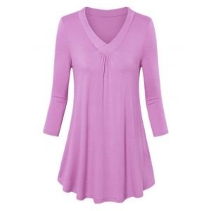 

Plus Size Basic Tunic T Shirt, Light purple