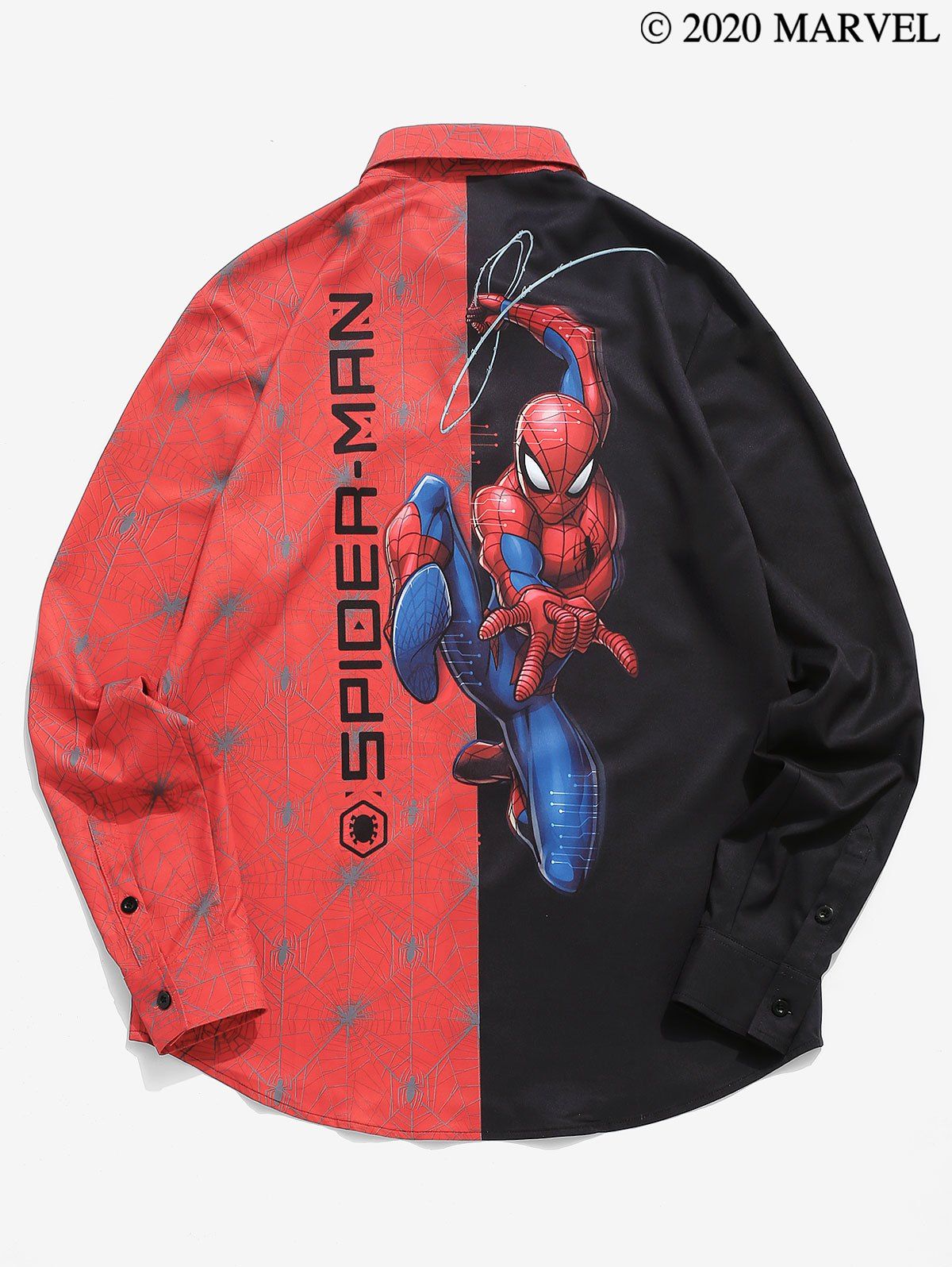 

Marvel Spider-Man Contrast Print Long Sleeve Graphic Shirt, Black