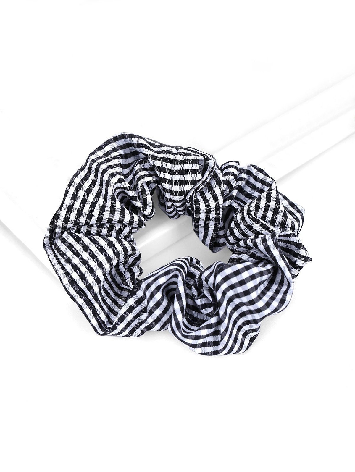 

Plaid Striped Elastic Scrunchies, Black