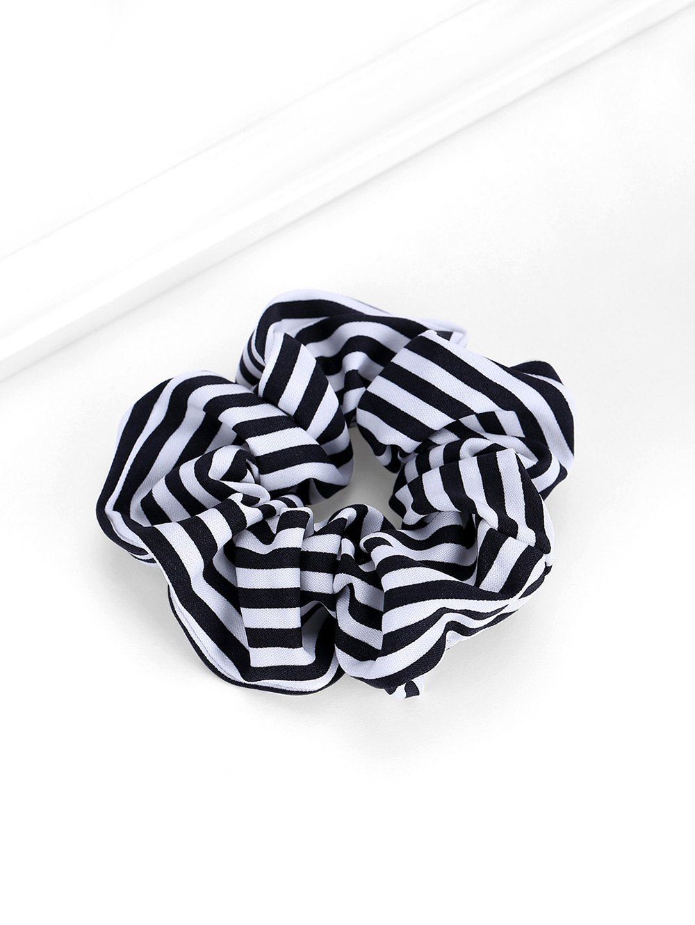 

Plaid Striped Elastic Scrunchies, Natural black