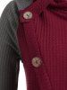 Plus Size High Collar Raglan Sleeve Sweater -  