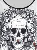 T-shirt d'Halloween Crâne Découpé Teinté de Grande Taille - Noir 1X