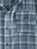Plaid Colorblock Panel Hooded Shirt -  
