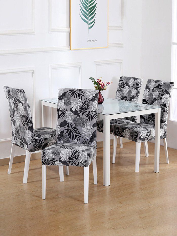 

Digital Print Tropical Leaves Stretch Chair Cover, Multi-d