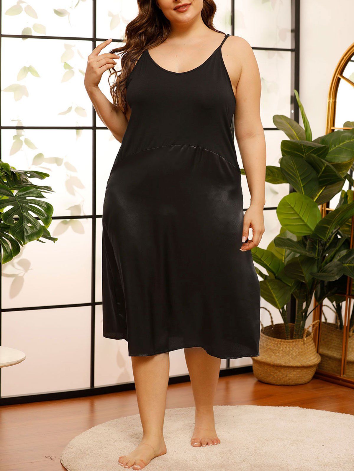 plus size satin cami dress