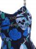 Chains Lace Trim Rose Skull Halloween Plus Size Dress -  