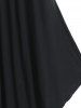 T-shirt Asymétrique de Grande Taille à Paillettes avec Trou de Serrure - Noir L