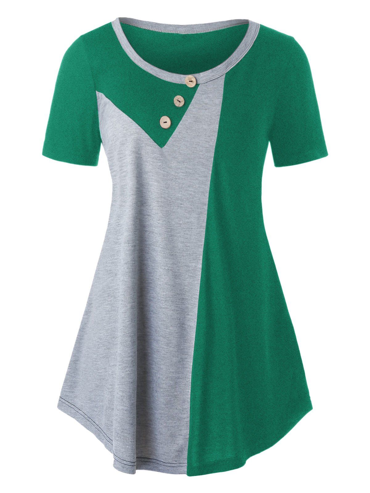

Plus Size Colorblock T Shirt, Dark turquoise