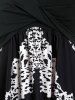 Robe Ligne A Tordue Imprimée Longueur à Genou de Grande Taille - Noir L