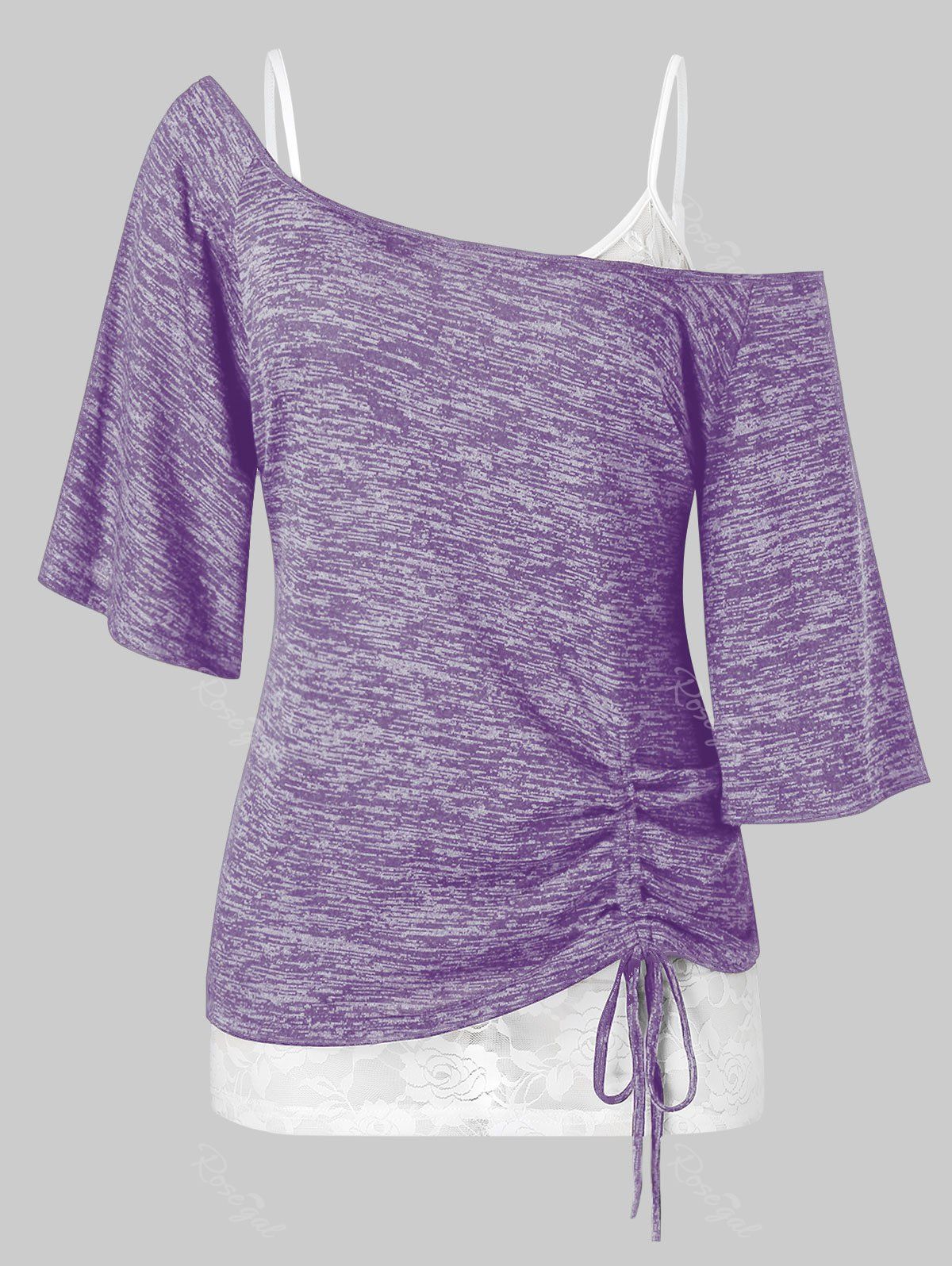 purple lace top plus size