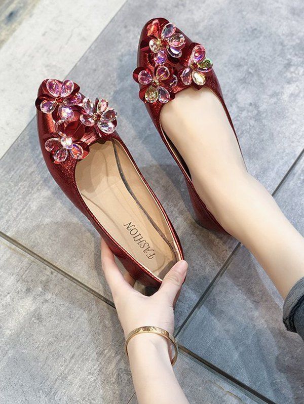 floral flat shoes