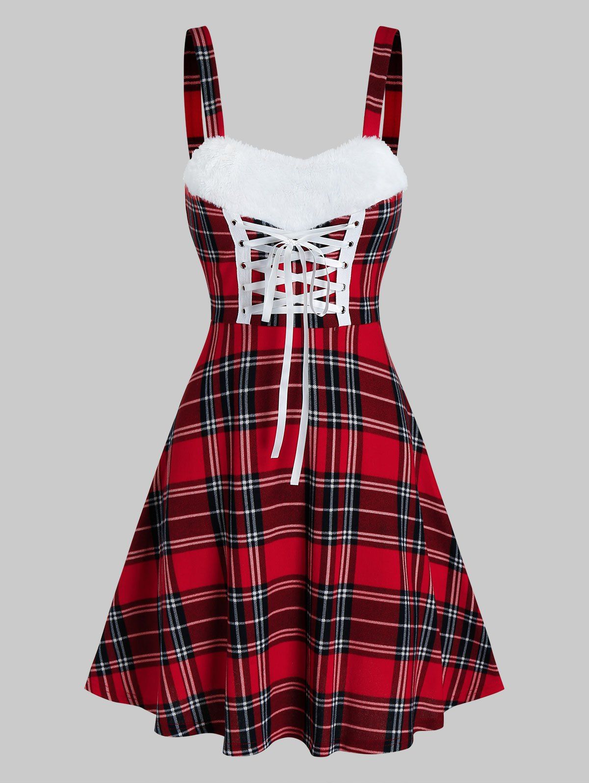 red plaid cami dress