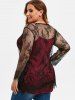 Plus Size Gothic Lace Blouse and Camisole Set -  