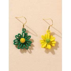 

Daisy Floral Asymmetrical Hook Earrings, Multi a