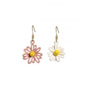 

Daisy Floral Asymmetrical Hook Earrings, Multi c