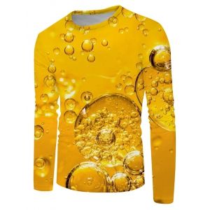 

Bubble 3D Print Long Sleeve T-shirt, Yellow