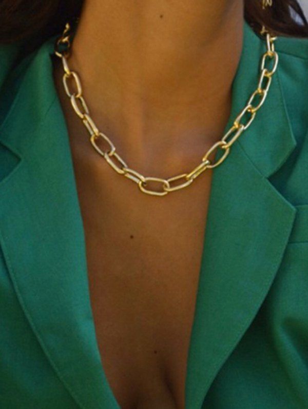 Unique Chunky Chain Collarbone Necklace  