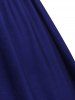 Robe Chemise Teintée à Manches Longues en Treillis - Bleu S