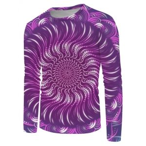 

3D Bohemian Print Long Sleeve T-shirt, Multi