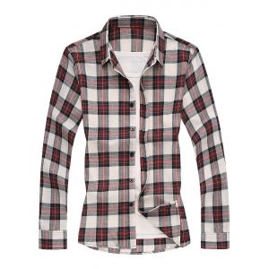 

Long Sleeves Shirt with Plaid, Red