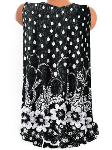 

Plus Size V Neck Full Print Tank Top, Black