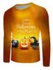 T-shirt d'Halloween Graphique Citrouille à Col Rond - Multi 2XL
