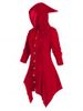Manteau à Capuche en Velours Grande Taille - Rouge 5X